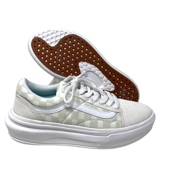 VANS Old Skool Overt CC Shoe Platform Suede Check White Canvas Women VN0A7Q5ETDC - Picture 8 of 10